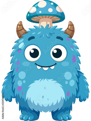 Blue Furry Mushroom Monster