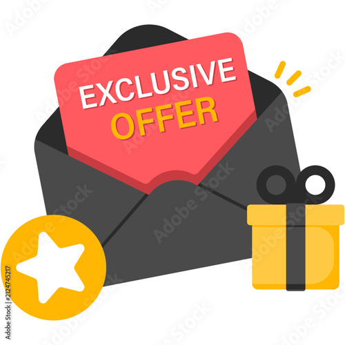 Exclusive Offer Envelope with Star and Gift Box