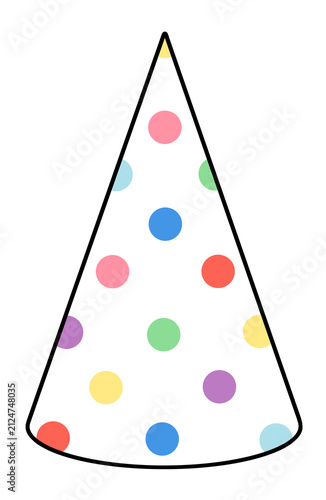 Birthday party cone hat illustration design