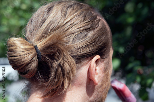 Photography portrait of a man with hair, eating icecreamnacka,sverige,sweden,summer,stockhol