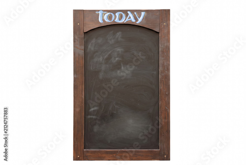 Foto Wooden Menu Chalkboard with Today Inscribed on Top