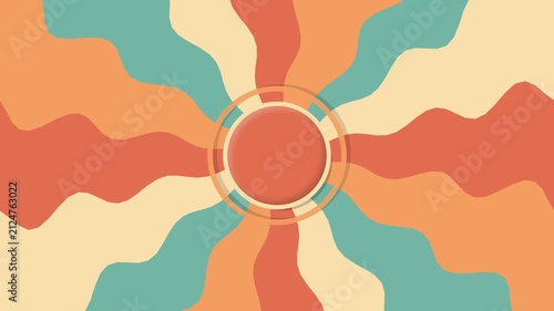 Retro Psychedelic Wavy Sunburst Abstract Background Illustration