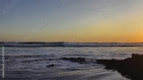 Golden Hour Seascape with Calm Ocean Waves