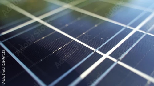 Solar panel surface grid. Macro close-up modern photovoltaic solar panel surface.