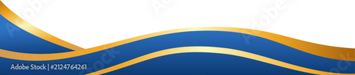 Elegant Blue and Gold Wavy Border