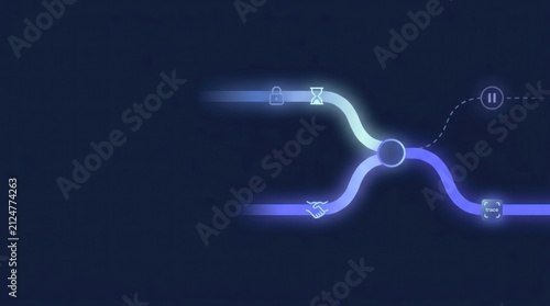 Manager attestation for access renewal workflow with evidence checkpoint, verification trace and paused unmatched permission on dark blue copy space background