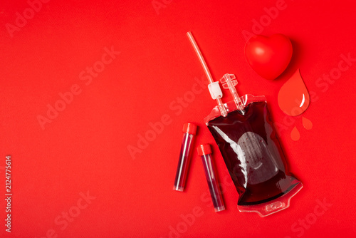 Bild auf Leinwand Blood donation and blood transfusion concept, healthcare and saving lives