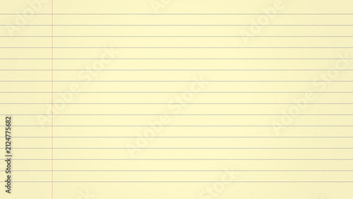 Light yellow lined notebook paper texture. Blank page background for writing and notes.