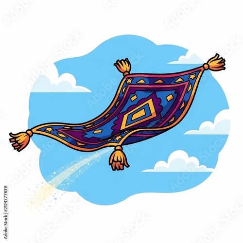 Whimsical airborne tapestry, a splash of sapphire against a cerulean sky.