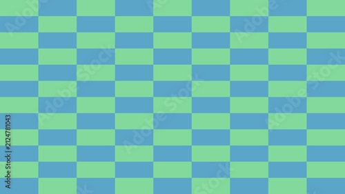 Geometric checkerboard pattern background, blue and green brick style grid texture, abstract digital graphic design wallpaper isolated on White Background