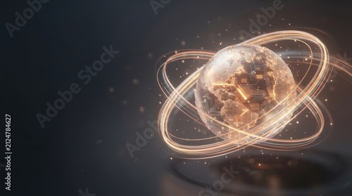 Radiant Crystalline Globe with Colorful Bands