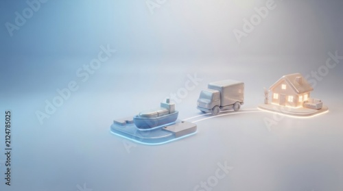 3D Minimalist Journey of Transport Shapes