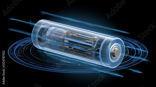 X Ray View Of Lithium Ion Battery Cell Technical Diagram