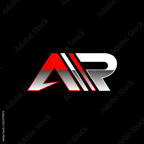 Modern AR Letter Logo Design Bold Red and White Monogram for Branding and Corporate Identity
