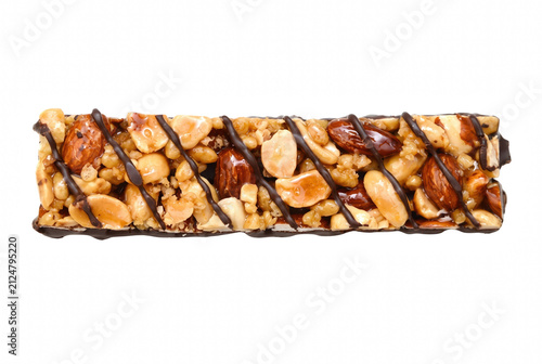 Nut and Seed Energy Bar with Dark Chocolate Drizzle