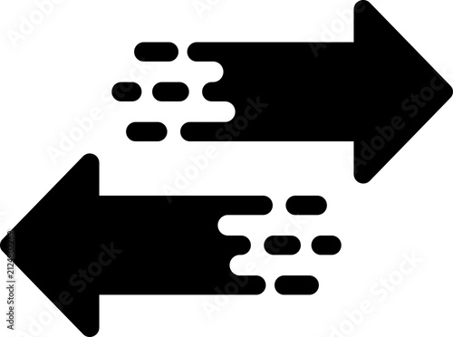 Fotografie Black Left and Right Speed Arrow Icons on Transparent Background