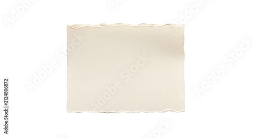 PNG - A high-resolution, professionally cut square piece of cream-colored paper with a textured, natural appearance and decorative ragged 