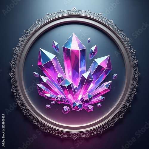 Radiant Geode Within an Ornate Frame