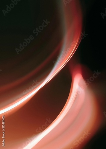 Abstract digital art piece that appears to be a close-up of a curved line or curve. the lines are in different shades of red and orange, creating a gradient effect.