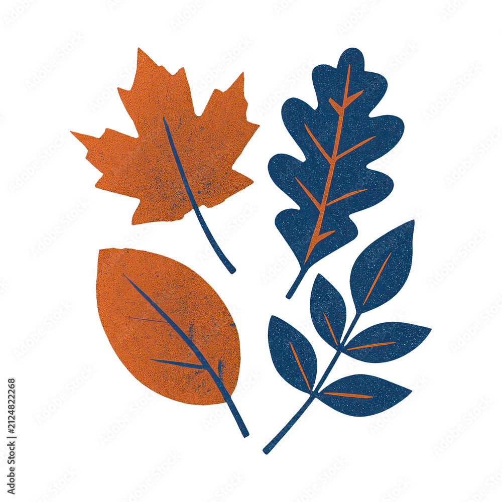 Fototapeta premium PNG Colorful autumn leaves illustration