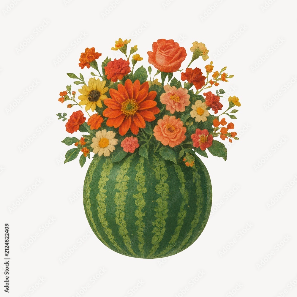 Obraz premium Vibrant floral watermelon bouquet