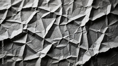 Crumpled and Torn Black and White Poster Paper