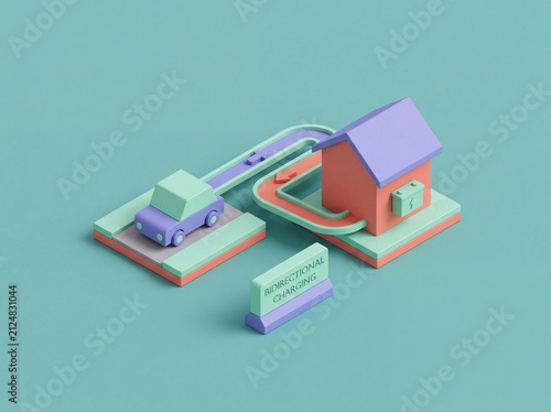 Bidirectional charging loop connects electric car and house