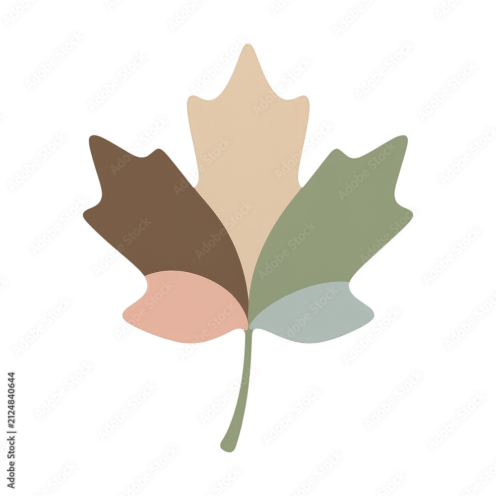 Fototapeta premium PNG Colorful geometric autumn leaf