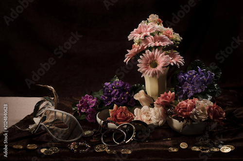 A set of still-life photos that recreates a Dutch Golden Age painting by using photography, synthetic objects, and light in a studio