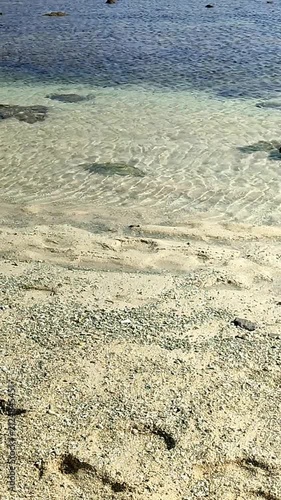 Sand and water stream on the beach
