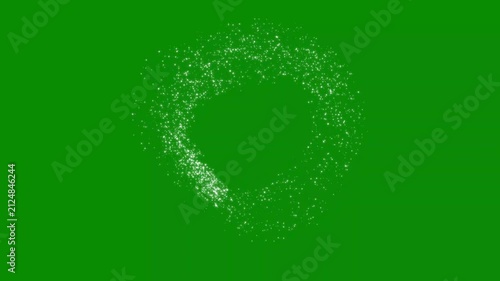 Glowing white sparkle glitter star particle explosion with magical glitter line trail transition and dreamy twinkling shimmer effect overlay clip, for professional intro video on green screen. 4k loop