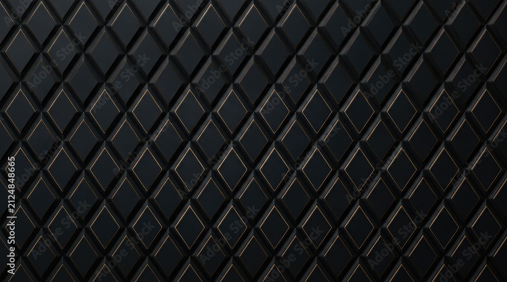 Obraz premium Abstract dark black quilted leather texture background perfect for elegant black friday sale marketing materials and luxury retail design projects wallpaper