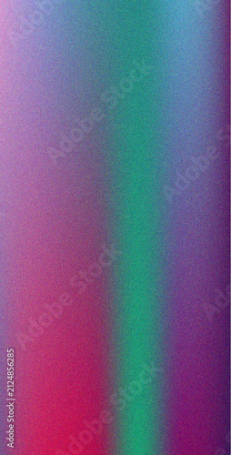 Vibrant gradient background, featuring purple, green, and pink tones, with a grainy, texture and a, vertical light beam, effect for