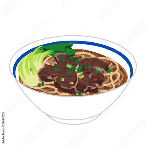 牛肉麺（ニューローメン）のイラスト