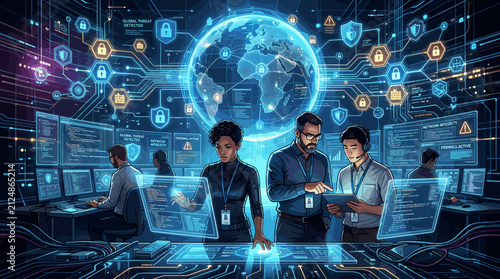 Futuristic Digital Network with Data Security and Global Connectivity
