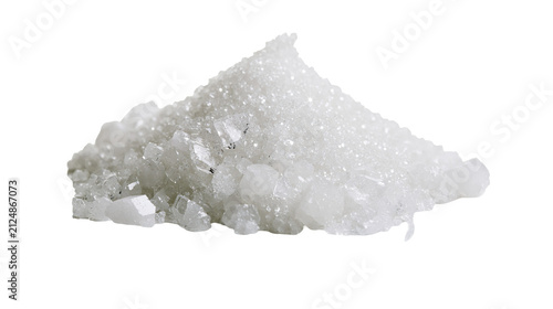 Obraz na płótnie Pile of sparkling white sugar crystals, isolated on transparent background