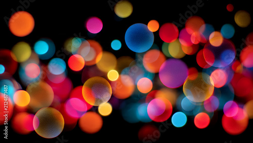 Colorful Abstract Bokeh Lights Background Design.