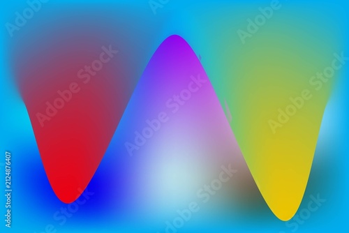 Colorful overlapping abstract gradient shapes isolated on white background