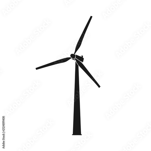 Wind Turbine Silhouette Vector Illustration