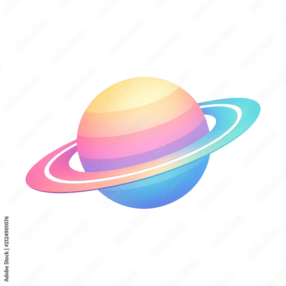 Fototapeta premium PNG Colorful gradient planet illustration