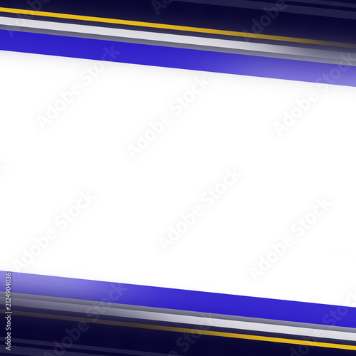 Blue, gray and yellow color ribbon run across white background, forming a frame with copy space in the middle. Background color for graphic design, banner, poster. Color Trend autumn-winter 2026