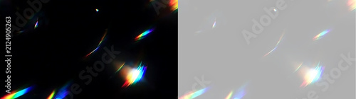 Cuadro en lienzo Optical rainbow light leak overlay with prism lens glare reflections