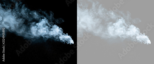 Bild auf Leinwand Abstract smoke plume isolated on black and transparent background