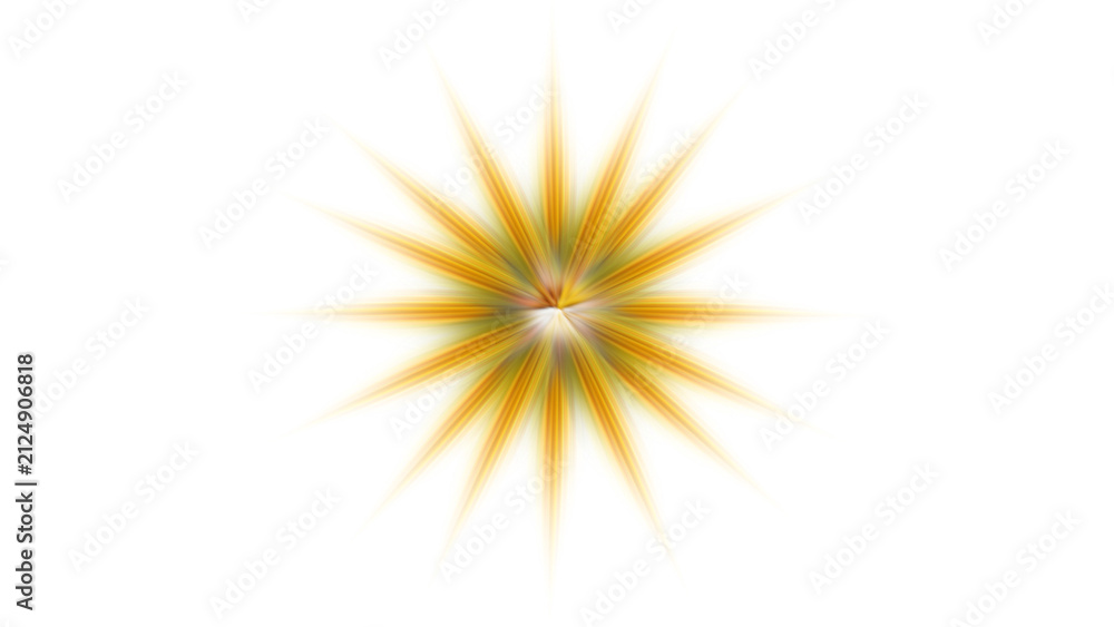 Obraz premium Abstract Golden Starburst Light Flare Effect on Black Background