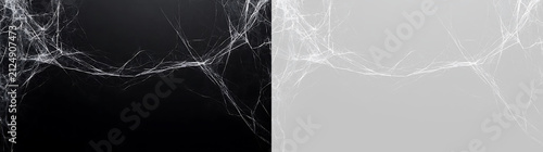 Fotografía Spider Web Decoration PNG with Thin Hanging Threads, Transparent Isolated Background for Gothic Halloween Graphics and Seasonal Artwork
