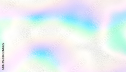 Colorful iridescent, holographic rainbow foil texture, gradient on overlay background for prints. Noise textured surface.