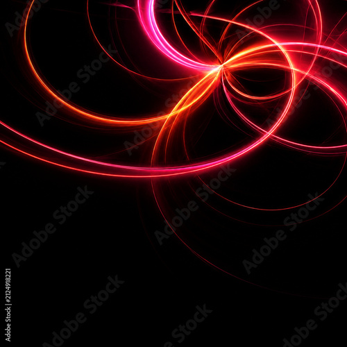 Canvas Print Neon light trail abstract background with vibrant color variation