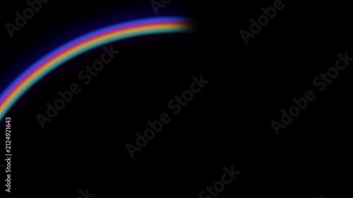 Rainbow Light Leak On Black Background