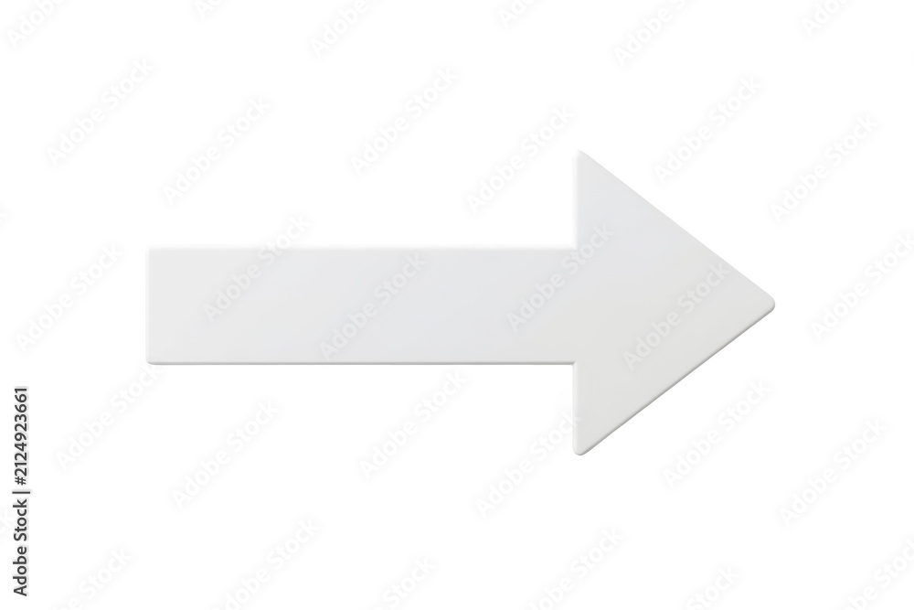 Naklejka premium Bold white arrow pointing to the right