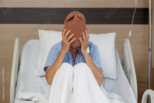 Patient feel distressed in hospital bed during recovery process after medical treatment